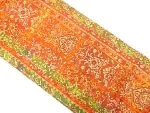 花更紗模様織り出し袋帯